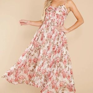 Red dress floral dress